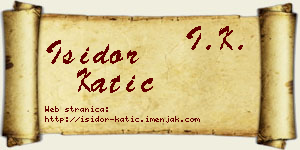 Isidor Katić vizit kartica